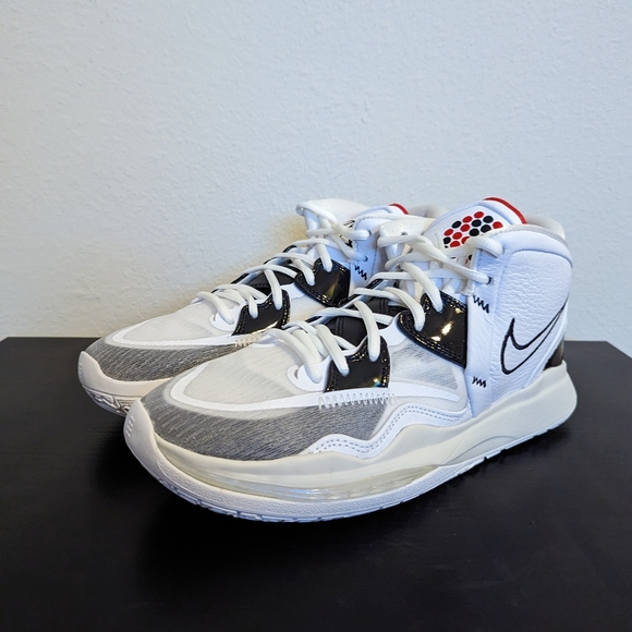 Nike Kyrie 8 Infinity Mens Basketball 2022 White Black CZ0204 101 - Picture 2 of 9